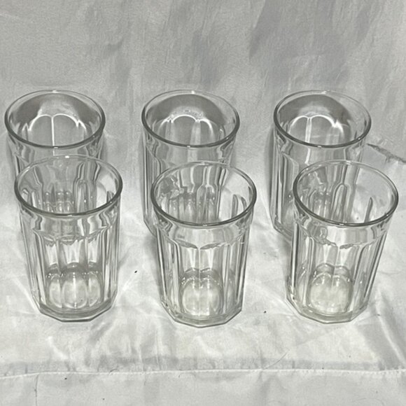 Set of 6 Vintage Luminarc France Clear Glass Tumblers 16 oz - Picture 1 of 4